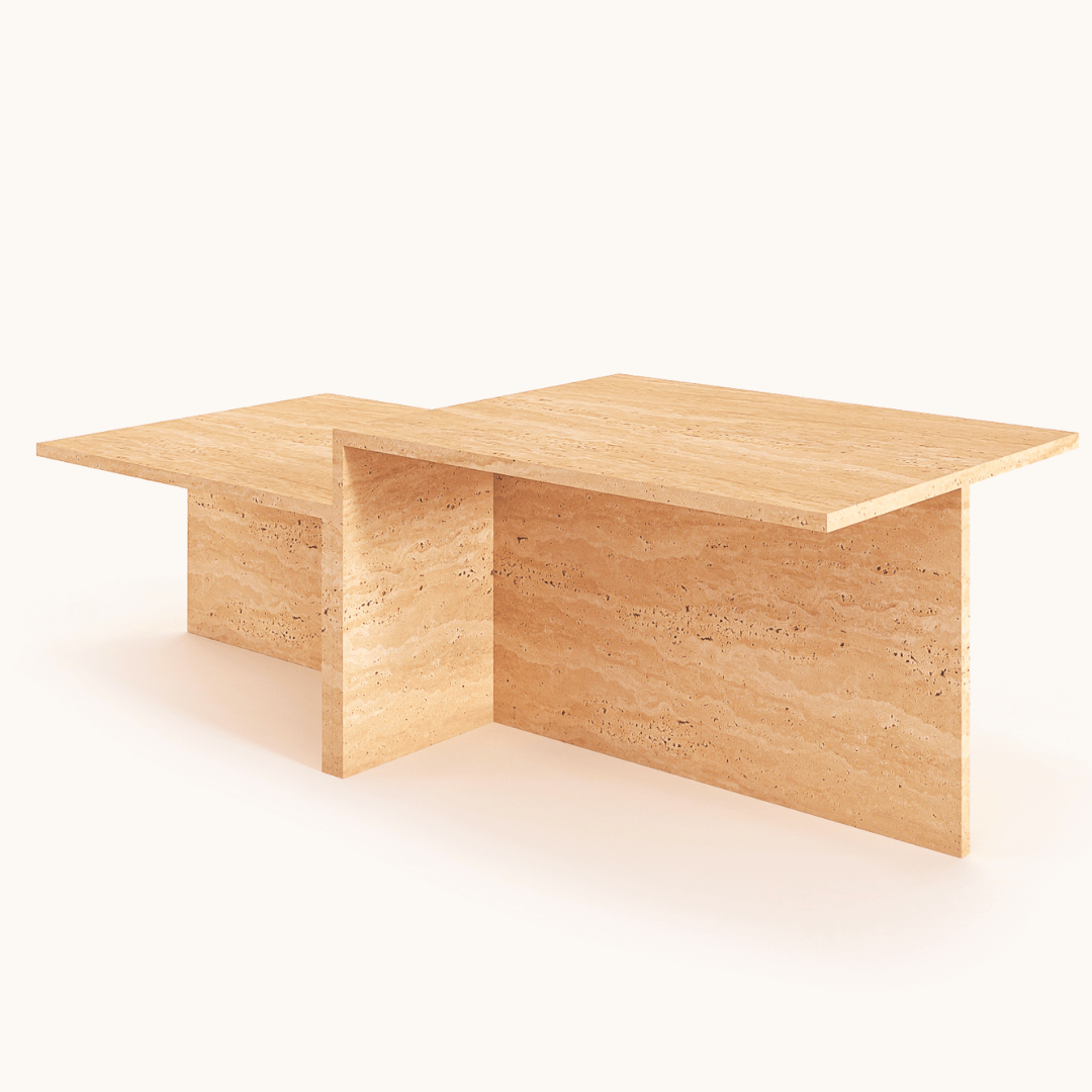 Eco-Friendly Travertine Coffee Table – Sustainably Sourced Stone for a Durable & Stylish Design back side