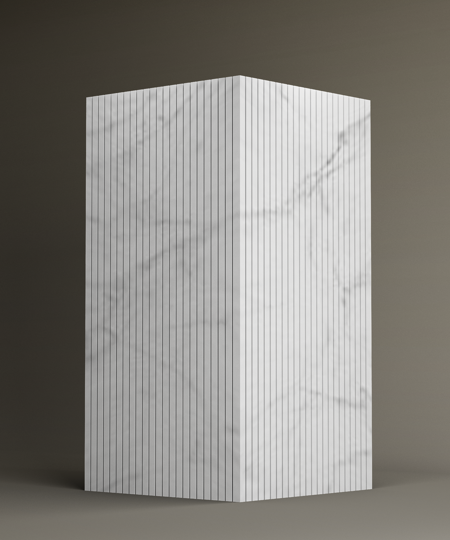 Carrara Square Fluted Marble Pedestal Vanity Sink